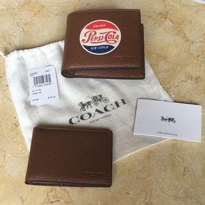 Coach Pepsi Cola 3N1 LTH TBD Men’s Bi Fold Wallet
